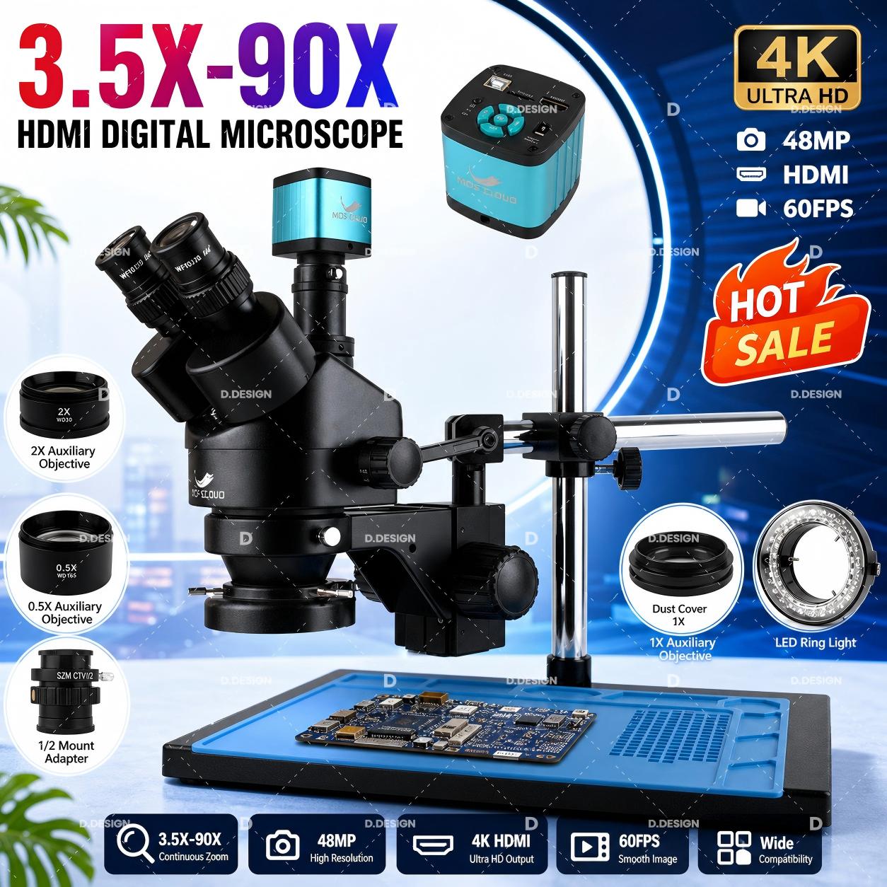 Microscopio Trinoculare Indust - Simul-Focal Industrial Microscope 4K Hdmi recensione e prezzo