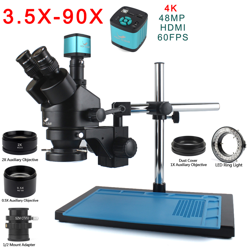 Microscopio con supporto da ta - Trinocular Stereo Microscope 7X-45X recensione e prezzo